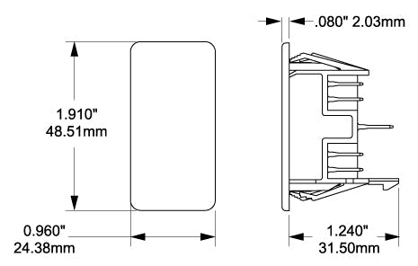Blue Sea 8278 - BSS Power Distribution Box Plug For Contura Switch Mounting Panel; Rectangular - Young Farts RV Parts