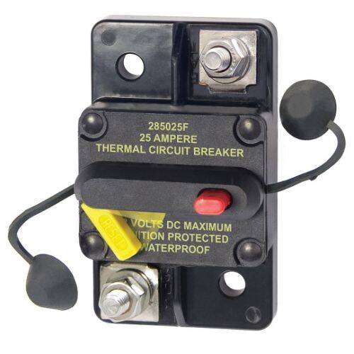 BLUE SEA Circuit Breaker - 285 Series; 25 Amps/ 48 Volts DC; Thermal Bi - Metal Blade - 7180 - BSS - Young Farts RV Parts