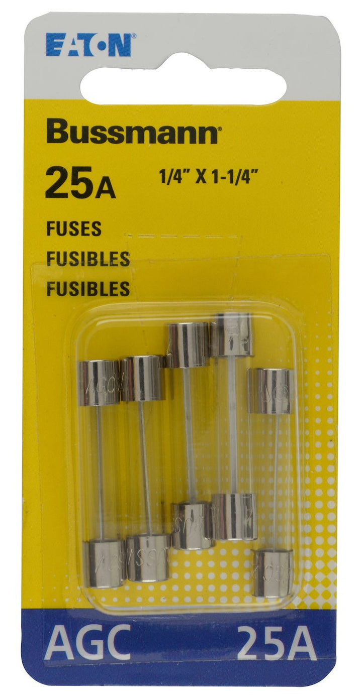 Bussman BP/AGC - 25 - RP AGC - 25 Fuses 5 - Pack - Young Farts RV Parts