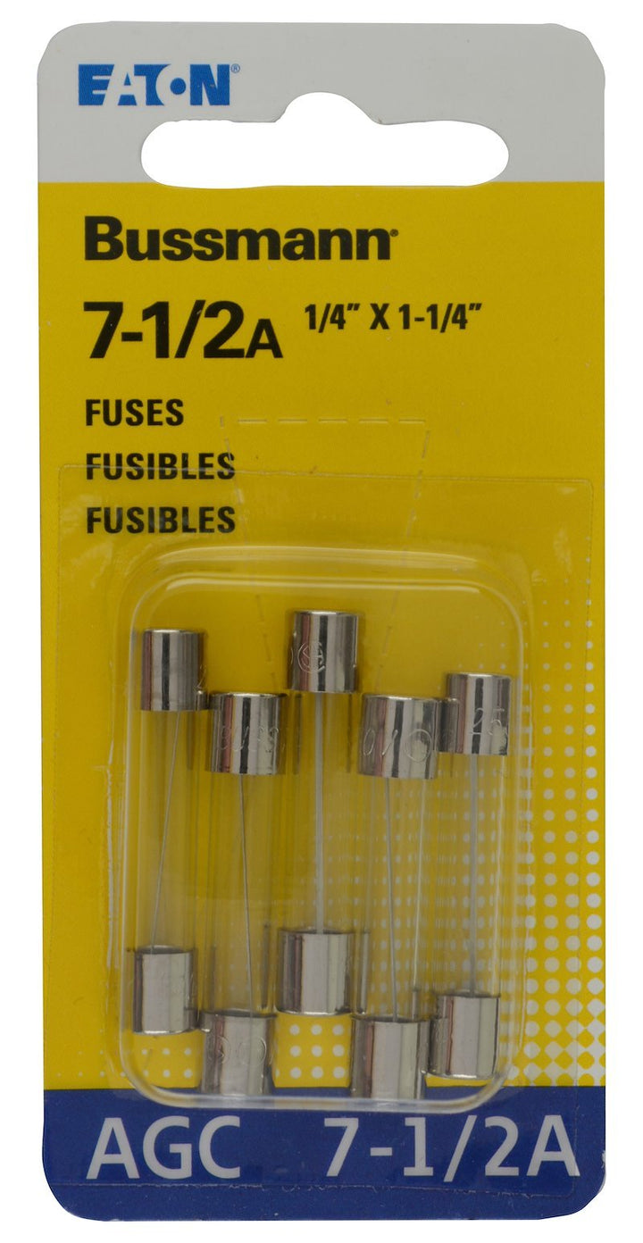 Bussman BP/AGC - 7 - 1/2 - RP AGC - 7.5 Fuses 5 - Pack - Young Farts RV Parts