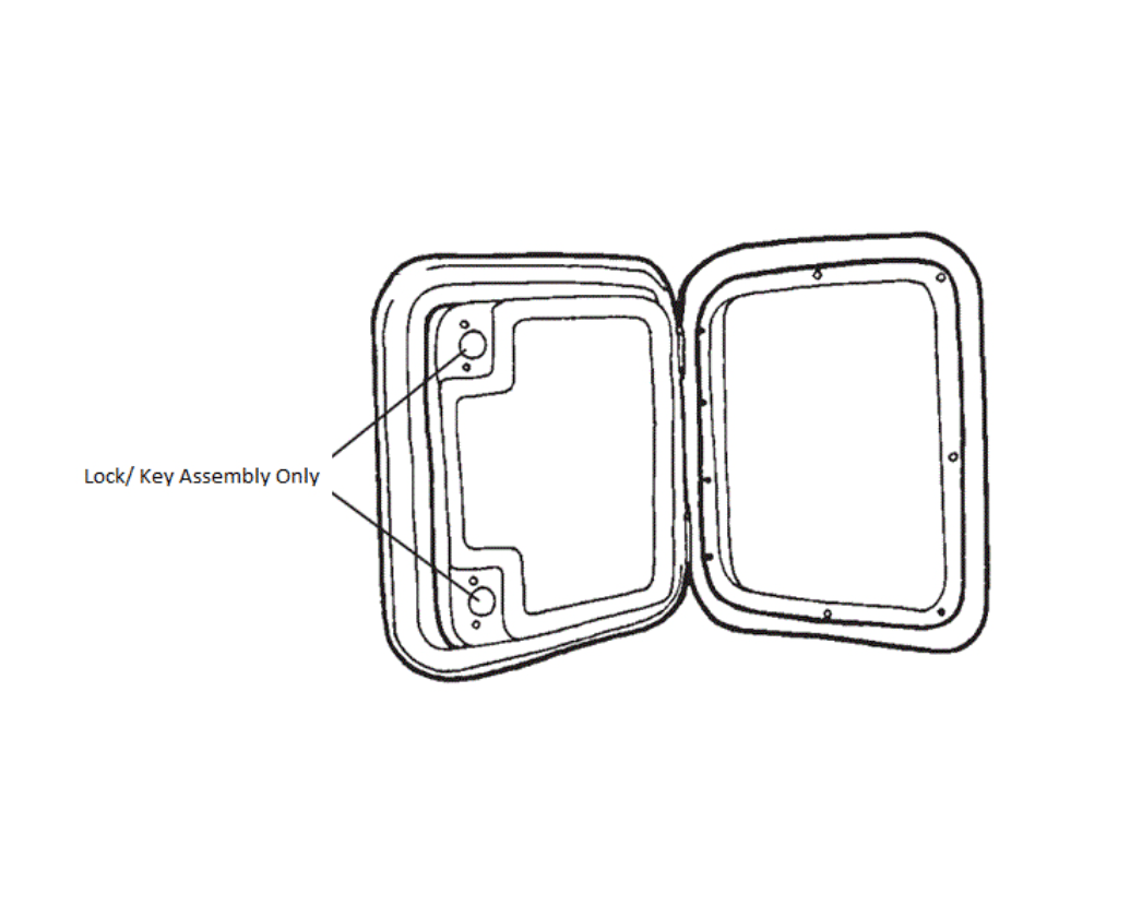 Cassette Model 3 Access Door - White - Young Farts RV Parts
