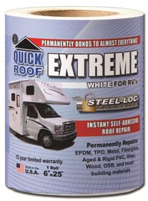 CoFair Product UBE625 Quick Roof ™ Roof Repair Tape; 6" x 25 Foot Roll - White - Young Farts RV Parts