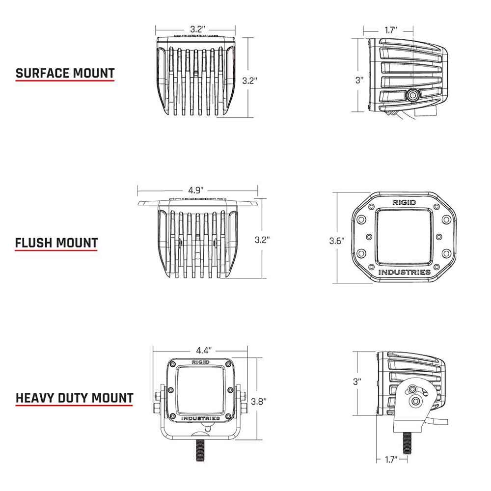 D - Series PRO Hybrid - Flood LED - Pair - White - Young Farts RV Parts