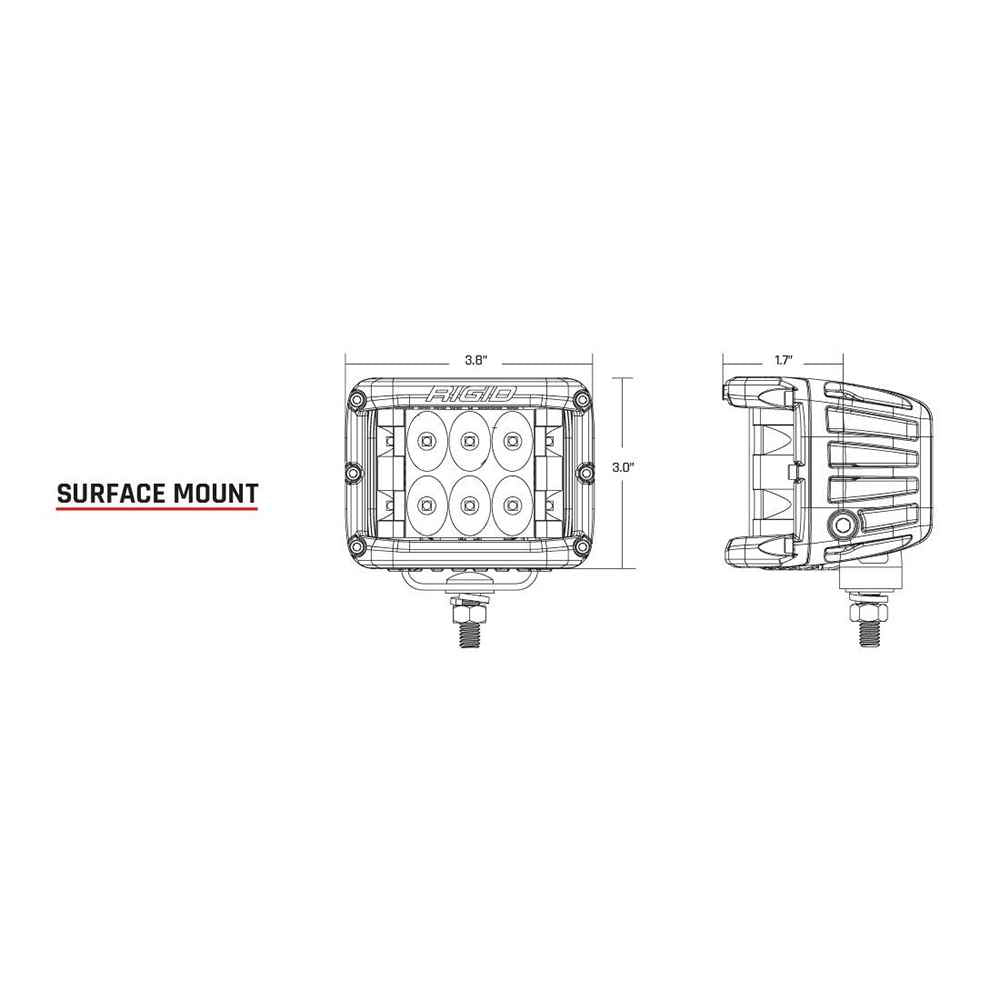 D - SS Series PRO Flood LED Surface Mount - Pair - Black - Young Farts RV Parts