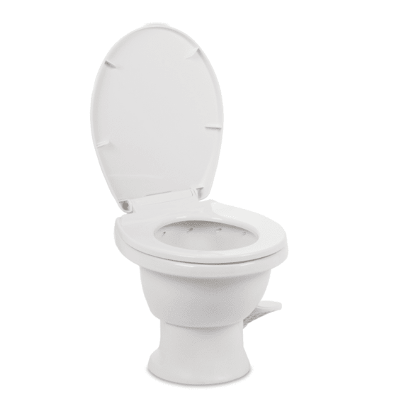 Dometic 411 Series Toilet Low Profile White Ceramic with Pedal Flush Control 9610008263 - Young Farts RV Parts