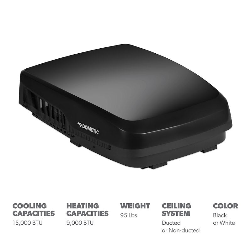 Dometic FreshJet 5 Air Conditioner 15K BTU W/ HP, Black - FJX5557EHPBKCS - Young Farts RV Parts