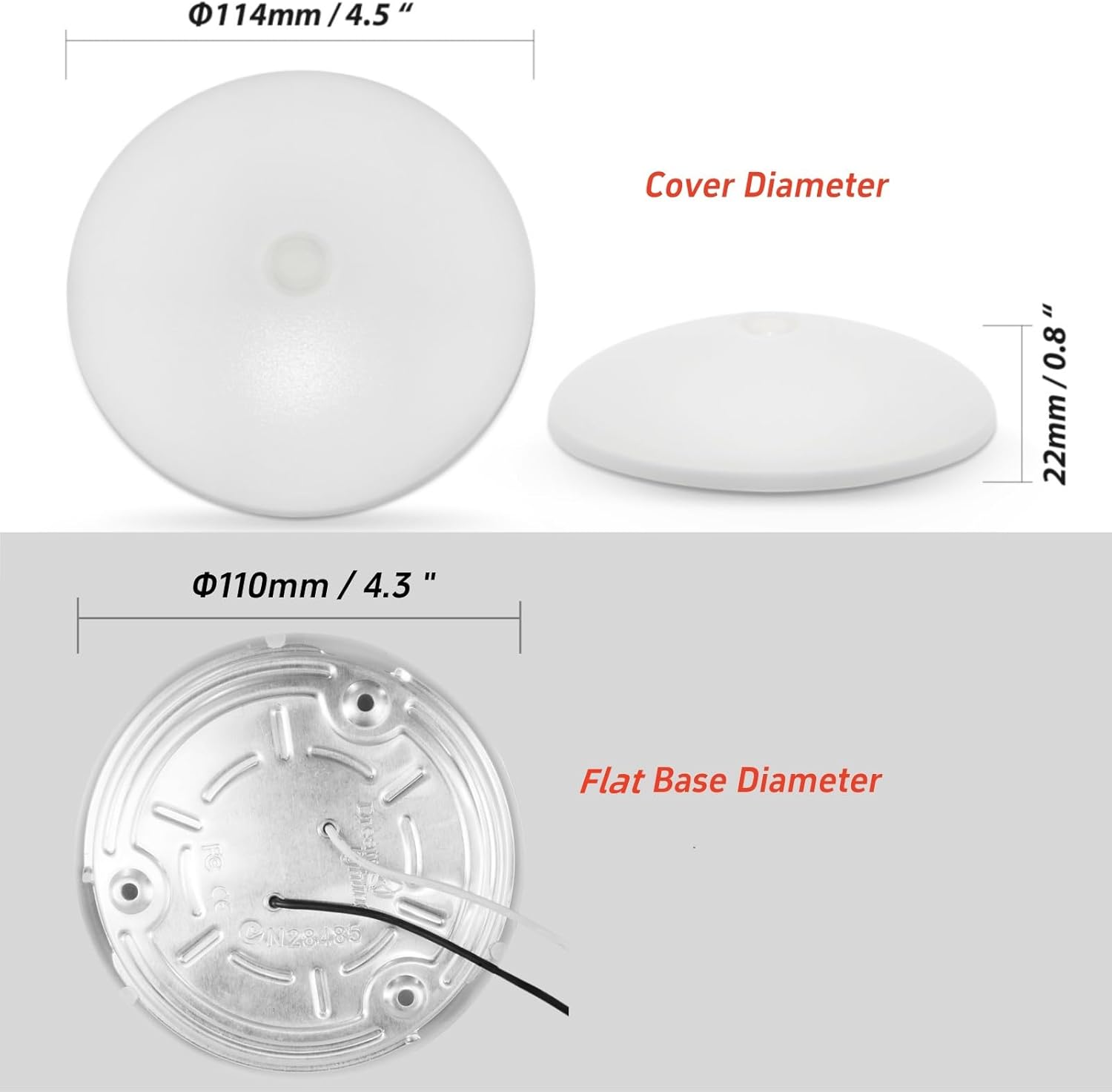 Dream Lighting RV Lights LED Dome Light with Push Button 12v Interior Ceiling Light 3500K White Lighting 4.5