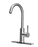 Dura Faucet DF-MK531LK-SN Streamline Gooseneck Kitchen Faucet, Brushed Satin Nickel