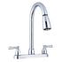 Dura Faucet DF - PK350L - CP - Dura Non - Metallic Dual Lever Pull - Down RV Kitchen Faucet - Chrome Polished - Young Farts RV Parts