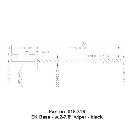 Ek Seal Base w/Wiper Black - Young Farts RV Parts