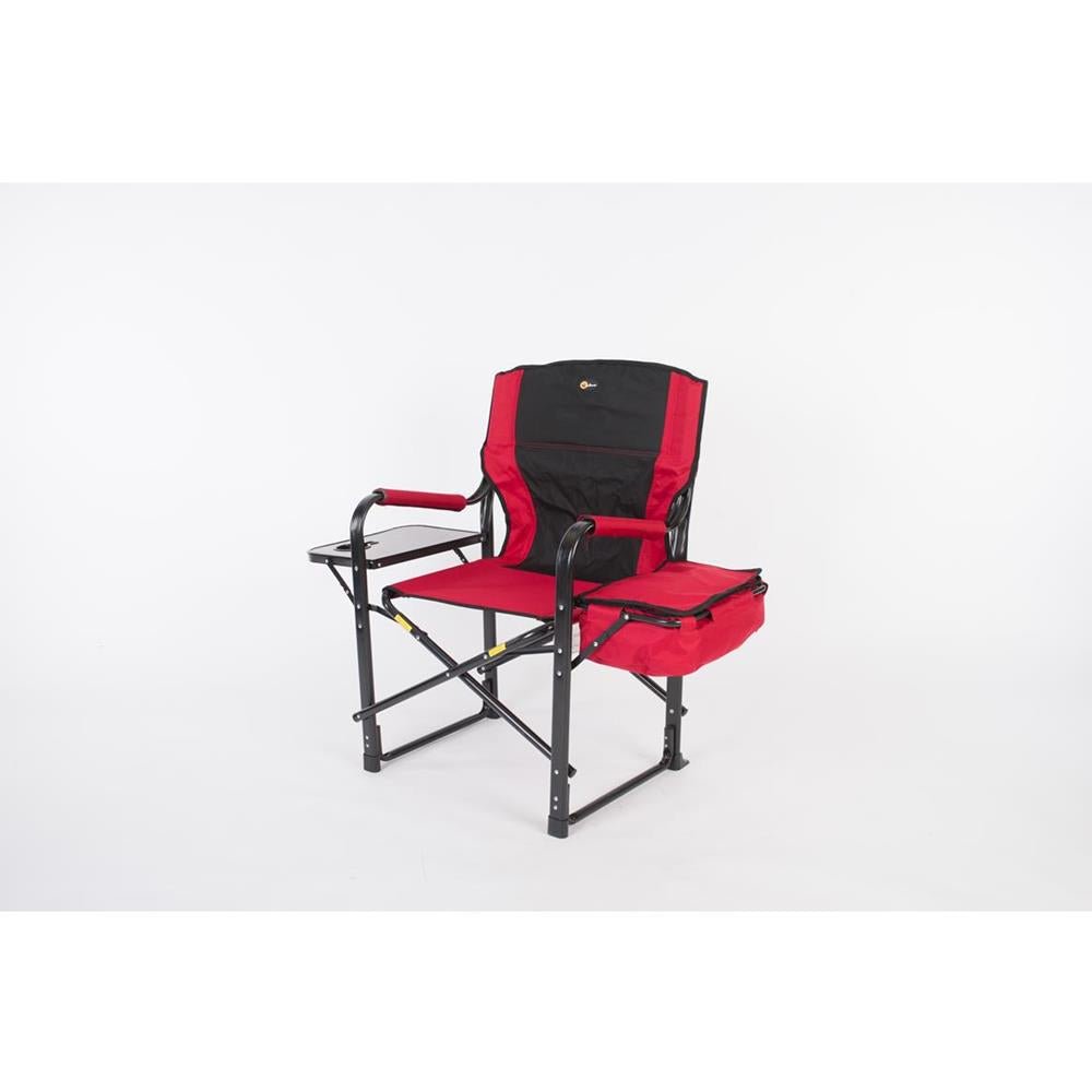 El Capitan Directors Chair Chrome Burgundy/Black - Young Farts RV Parts