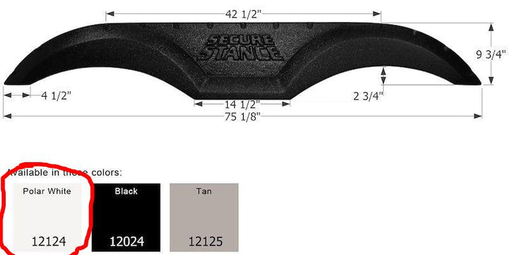Fender Skirt Icon 12124 - Polar White - Young Farts RV Parts