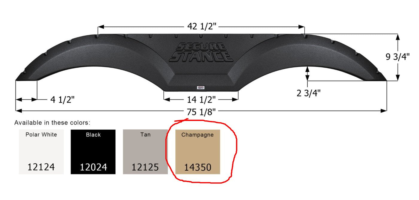 Fender Skirt Icon 14350 - CHAMPAGNE - Young Farts RV Parts