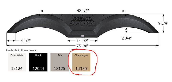Fender Skirt Icon 14350 - CHAMPAGNE - Young Farts RV Parts