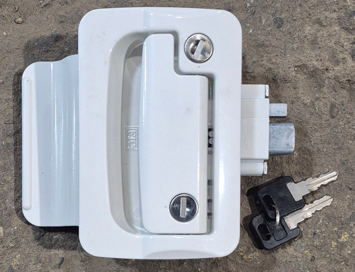 FIC Tall Trailer Door Lock, White - Young Farts RV Parts