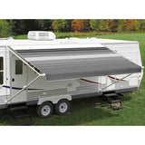 Carefree RV EA128D00 Fiesta Springload Awning Awning Black/Gray Stripe 12'