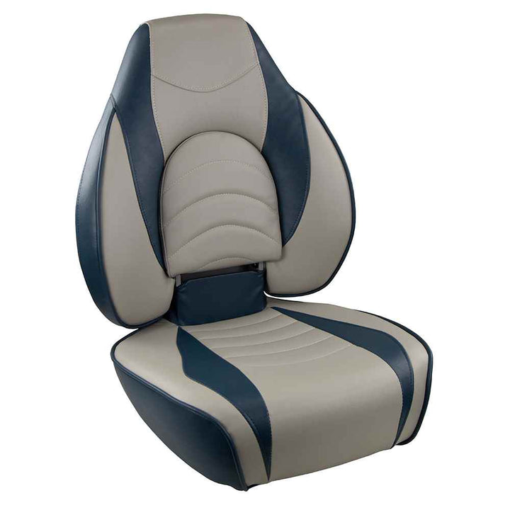 Fish Pro High Back Folding Seat - Blue/Grey - Young Farts RV Parts