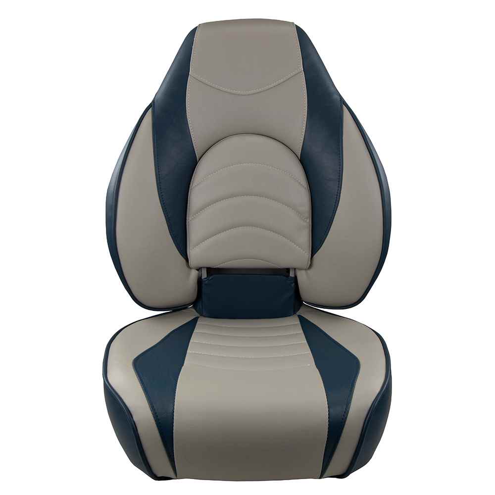 Fish Pro High Back Folding Seat - Blue/Grey - Young Farts RV Parts
