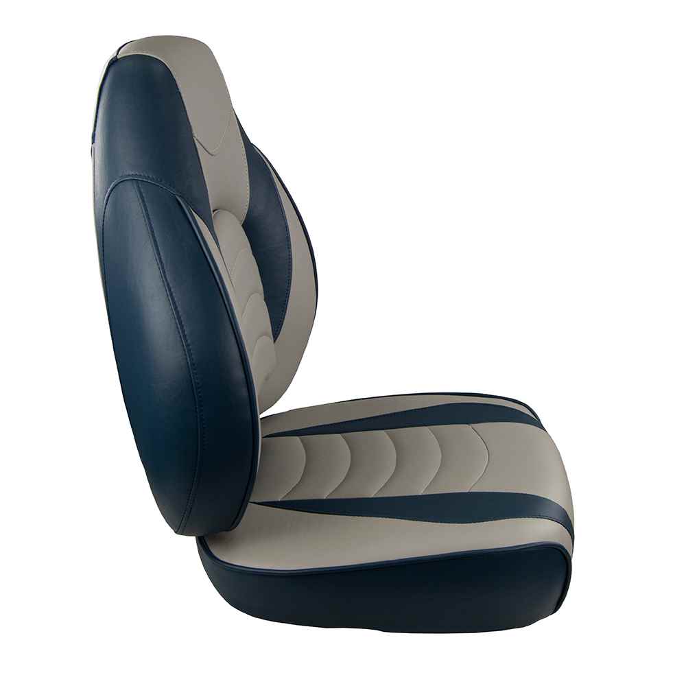 Fish Pro High Back Folding Seat - Blue/Grey - Young Farts RV Parts