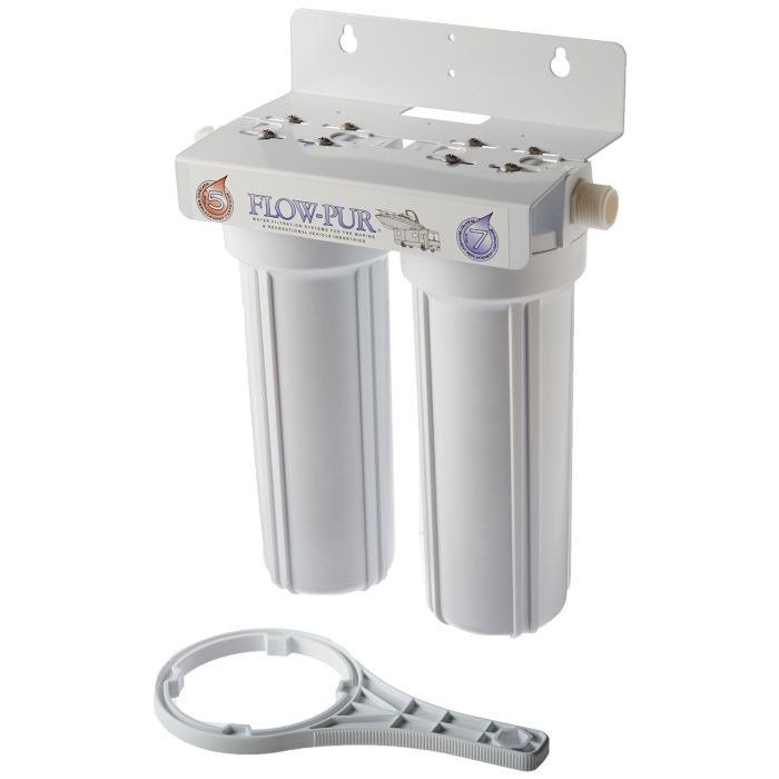 FlowPur/ Watts POE12DSA1KDF Dual Exterior Fresh Water Filter System - Young Farts RV Parts