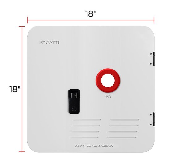 Fogatti FSWD - 1818/WHITE Water Heater Access Door (For InstaShower6/8 Plus/8 Pro), White - Young Farts RV Parts