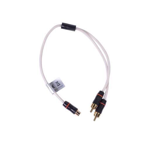FUSION Audio/ Video Cable; Female To Dual Male; White; With Gold Plated Connectors - 010 - 12621 - 00 - Young Farts RV Parts