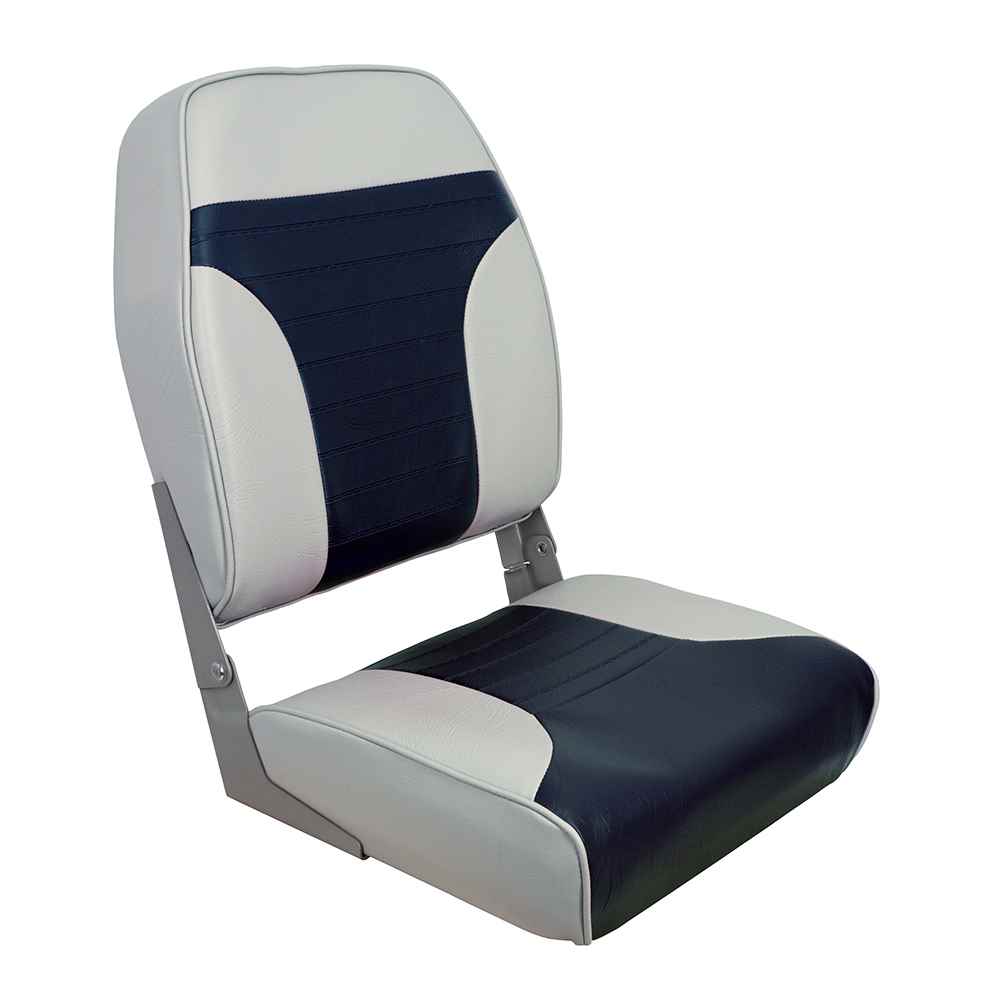 High Back Multi - Color Folding Seat - Blue/Grey - Young Farts RV Parts
