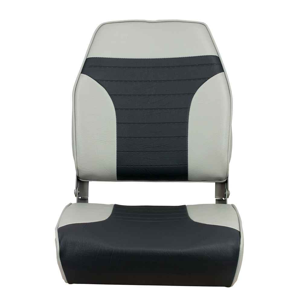 High Back Multi - Color Folding Seat - Grey/Charcoal - Young Farts RV Parts