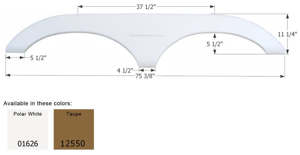 Icon 01626 Fender Skirt Various Keystone Brands Including Montana 75 - 3/8 Inch 11 - 1/4 Inch Polar White - Young Farts RV Parts