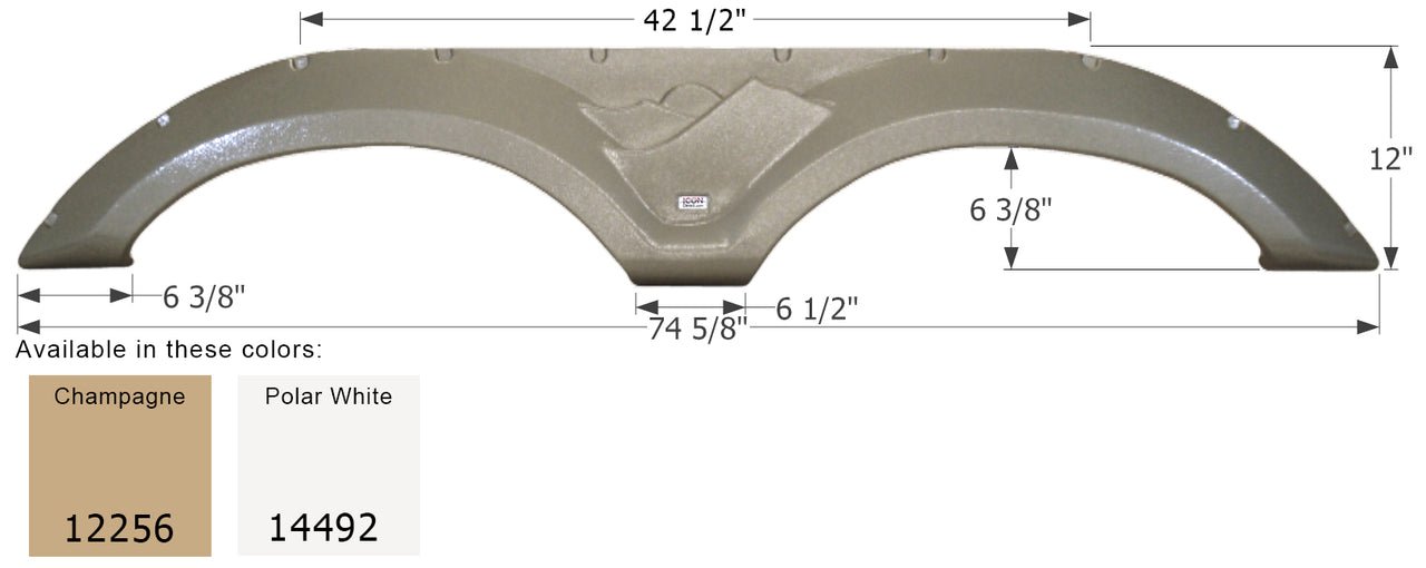 Icon 12256 Fender Skirt Keystone Brands Including Montana Mountaineer 74 - 5/8 Inch 12 Inch Champagne - Young Farts RV Parts