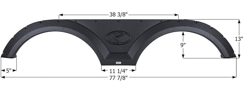 Icon 12410 Fender Skirt Various Keystone Brands Including Passport/ Premier/ Bullet 77 - 7/8 Inch 13 Inch Black - Young Farts RV Parts