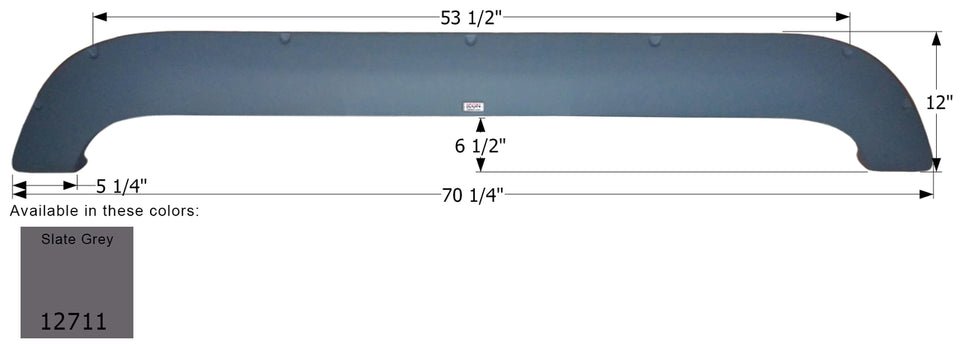 Icon 12711 Fender Skirt Fits Various Weekend Warrior Brands Including Carbon Lite 70 - 1/4 Inch 12 Inch Slate Grey - Young Farts RV Parts