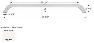 Icon Fender Skirt Various Forest River Brands Including Sandpiper Sport 105-5/8 Inch 12-7/8 Inch Polar White 01707 - Young Farts RV Parts