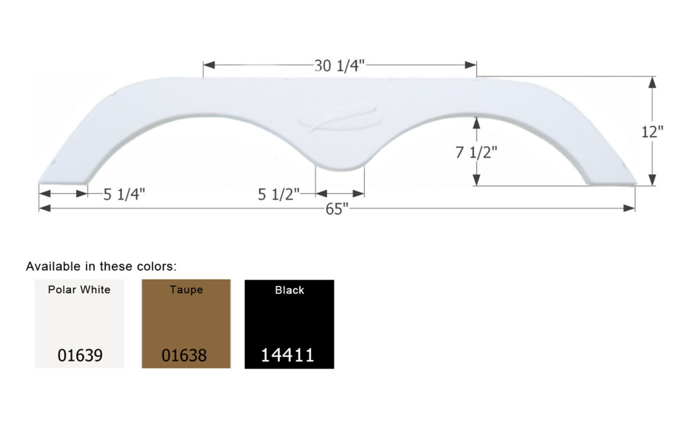 Icon Fender Skirt Various R-Vision Brands Including Trail-Lite/ Trail-Cruiser/ Trail-Sport 65 Inch 12 Inch Taupe 01638 - Young Farts RV Parts