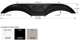 Icon Fender Skirt Various Thor Brands Including Crossroads Cruiser And Crossroads Zinger 75-1/8 Inch 9-3/4 Inch Black 12024