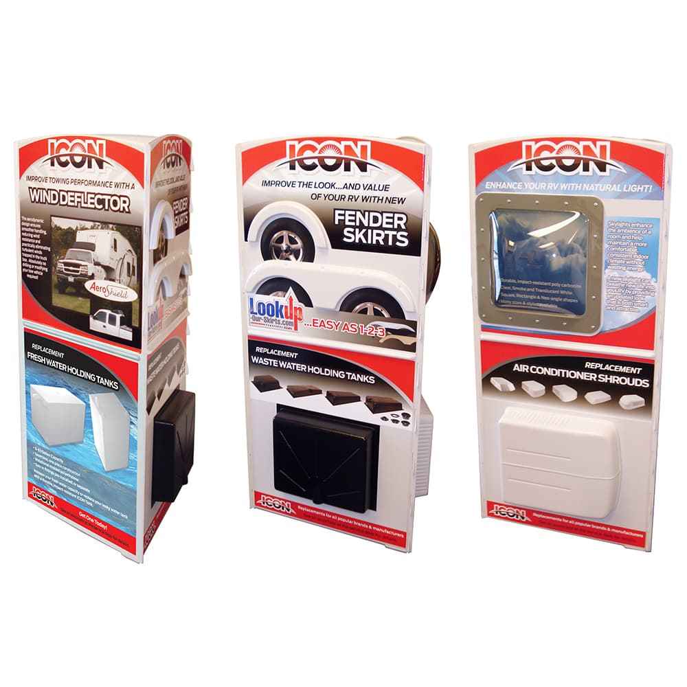 Icon Point of Purchase Display - Tri Panel - Young Farts RV Parts