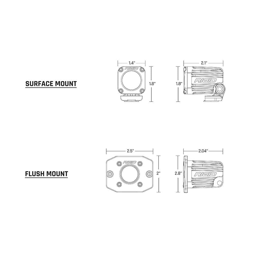 Ignite Flush Mount Diffused - Single - Black - Young Farts RV Parts