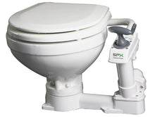 Load image into Gallery viewer, Johnson Pumps 80 - 47229 - 01 AquaT Manual Flush Toilet, White Ceramic - Young Farts RV Parts