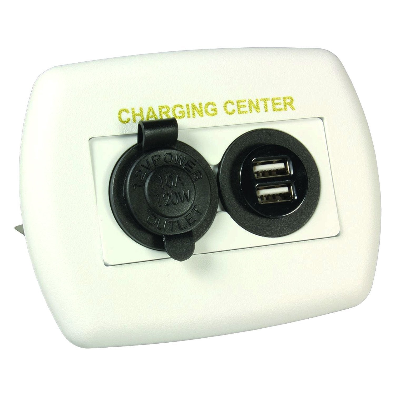 JR Products 12V/ USB Charging Station White - Young Farts RV Parts