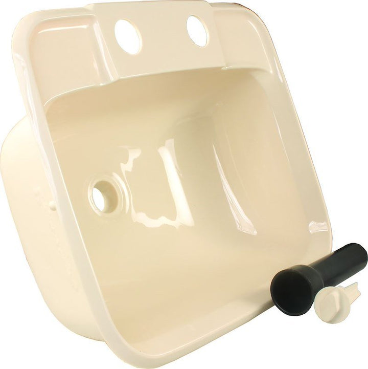 JR Products 95361 14 - 7/8" x 12 - 3/8" Single Bowl Sink - Parchment - Young Farts RV Parts