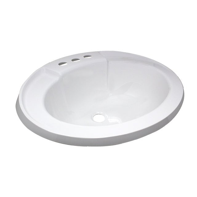 LaSalle Bristol 16305PWA Oval Lavatory/Bathroom Sink, White - Young Farts RV Parts