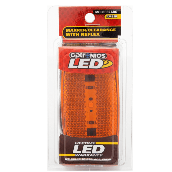 LED Clearance/Marker Light Oval Black Amber - Young Farts RV Parts