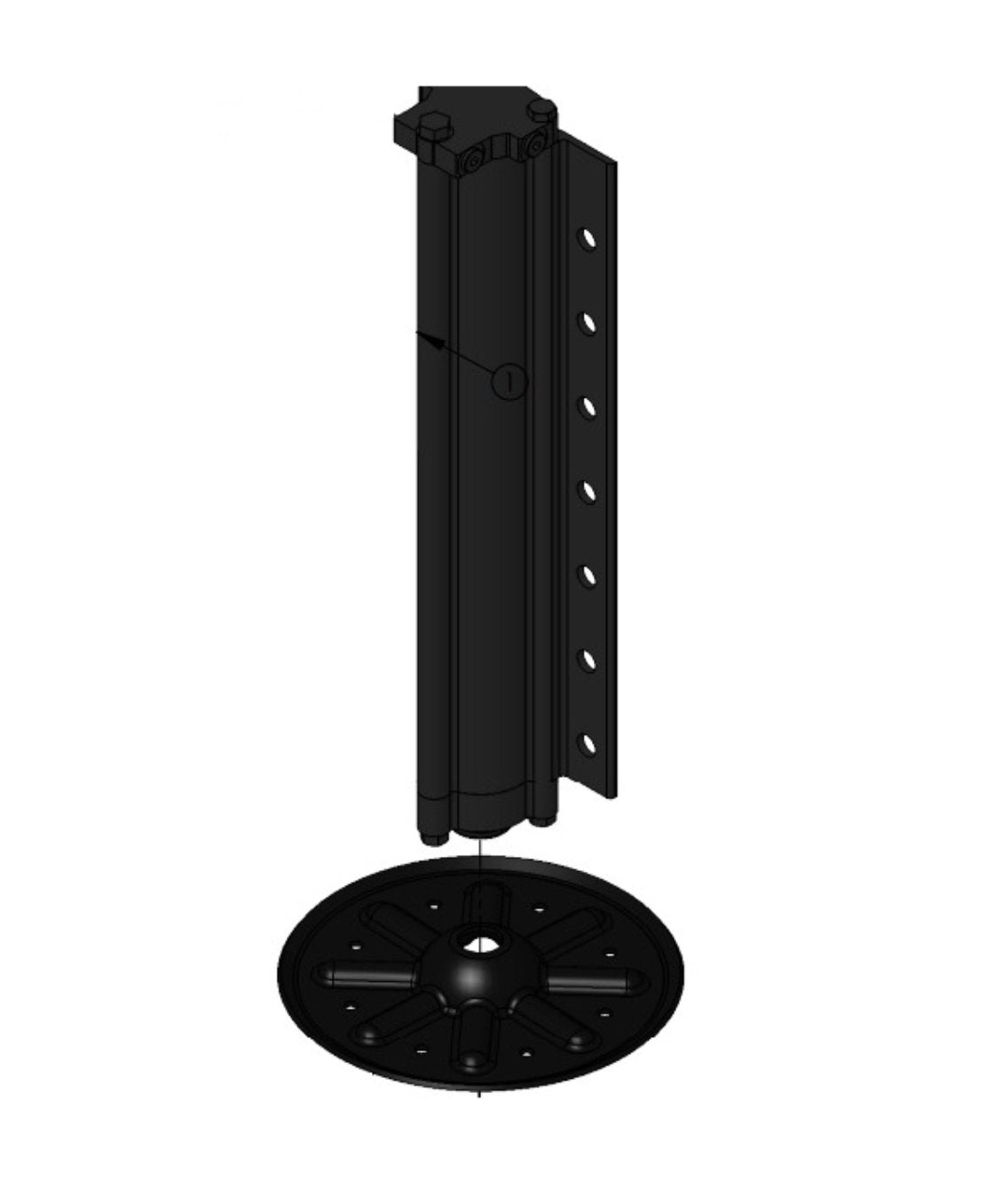 Leveling Jack Lippert Components 19586010 Used To Level Motorhomes/ Travel Trailers/ Fifth Wheel Trailers While Parked, Hydraulic, 8000 Pound Capacity, Silver, Gen I, With 7 Mounting Holes - Young Farts RV Parts