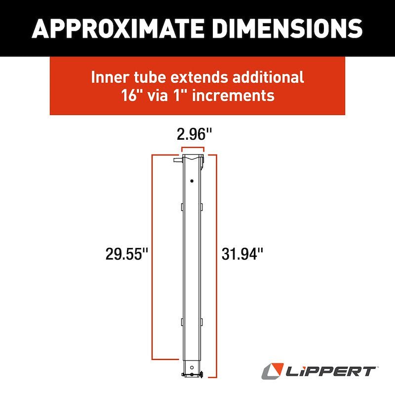 Lippert Components 179014 Landing Gear Lead Leg - 29 1/2" - Young Farts RV Parts