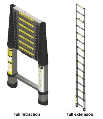 Lippert Components 2021126697 - On - The - Go™ Telescopic Ladder - 14.5 - Young Farts RV Parts