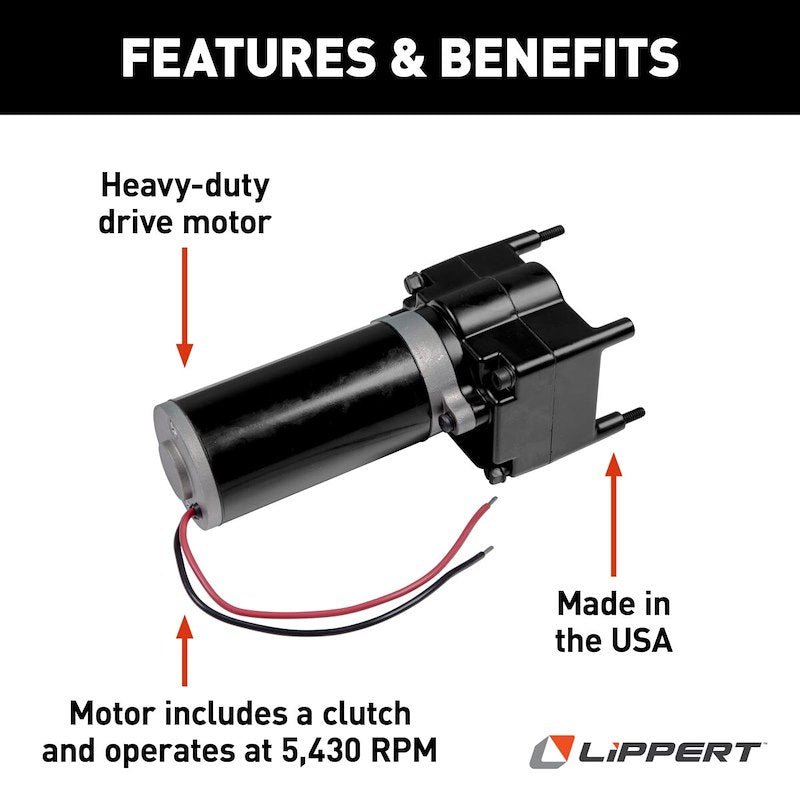 Lippert Components 241795 Heavy Duty Trailer Landing Gear Motor - For Ground Control 2.0 - Young Farts RV Parts