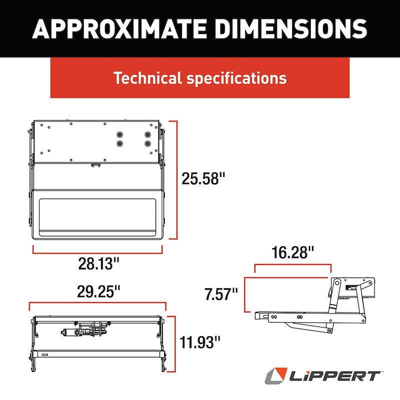 Lippert Components 3722661 Series 33 Single Electric Folding Step - Young Farts RV Parts