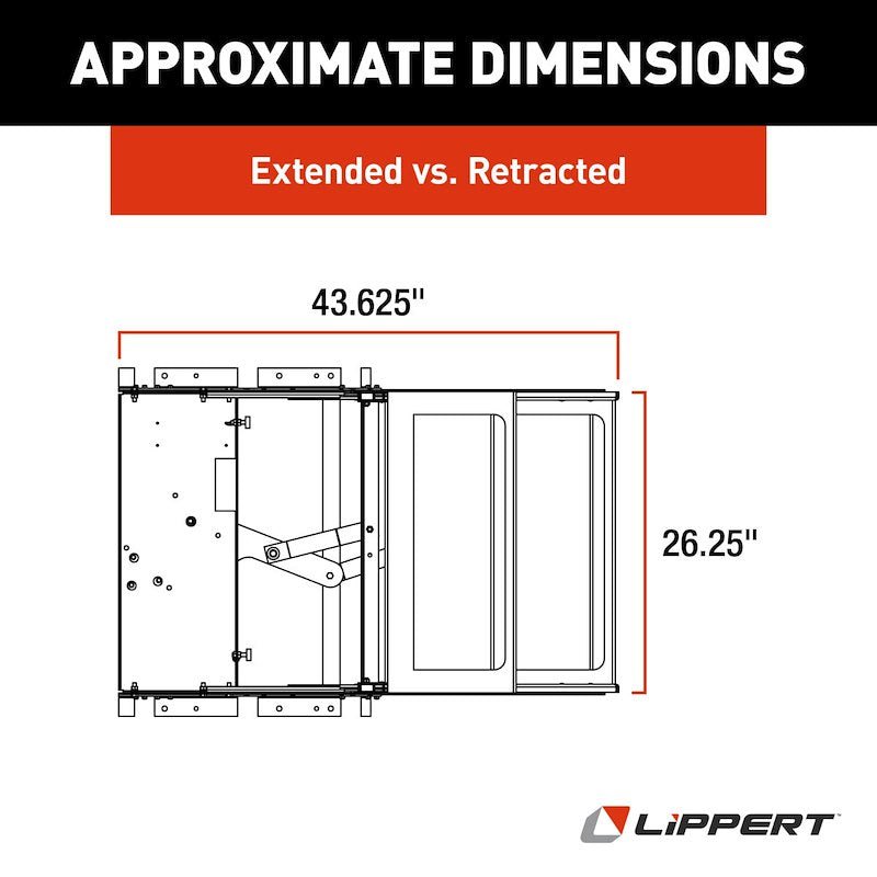 lippert components 372779 series 42 double electric folding entry step *SPECIAL ORDER* - Young Farts RV Parts