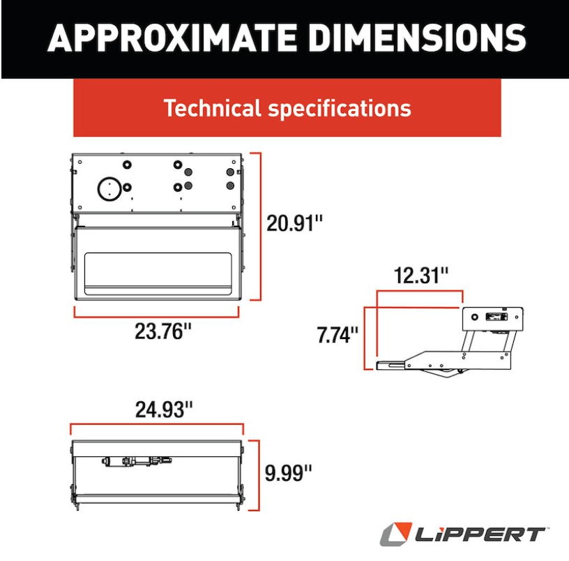 Lippert Components 3756271 Single Electric Folding Step - Young Farts RV Parts