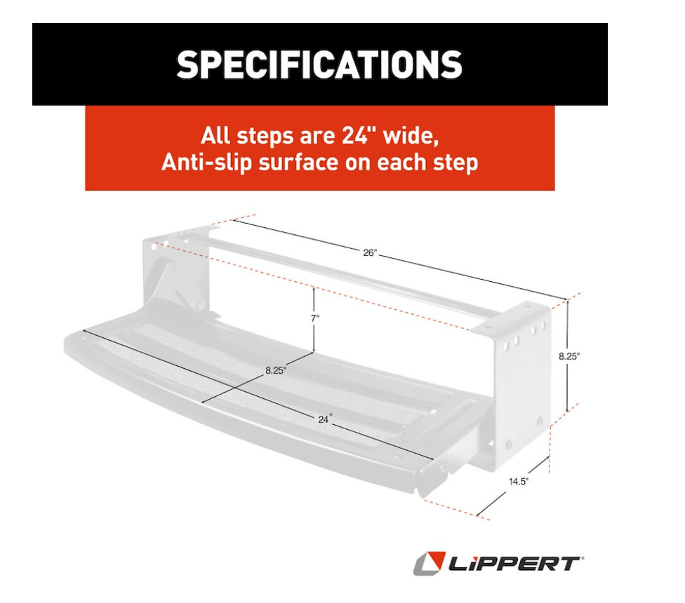 Lippert Components 432678 Single Step Manual Entry Step - Young Farts RV Parts
